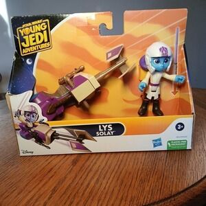 Star Wars Young Jedi Adventures Lys Solay and Speeder Bike Vehicle Set Hasbro